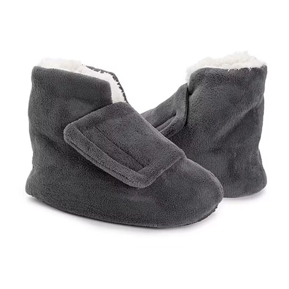 NWT MUK LUKS adjustable Shearling Bootie Slippers Soft Material Faux Fur L 12/13 - Picture 1 of 3